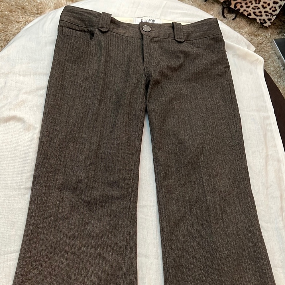 Bishop brand women’s pants. Size 27. Brownish tweed. Slight flare leg